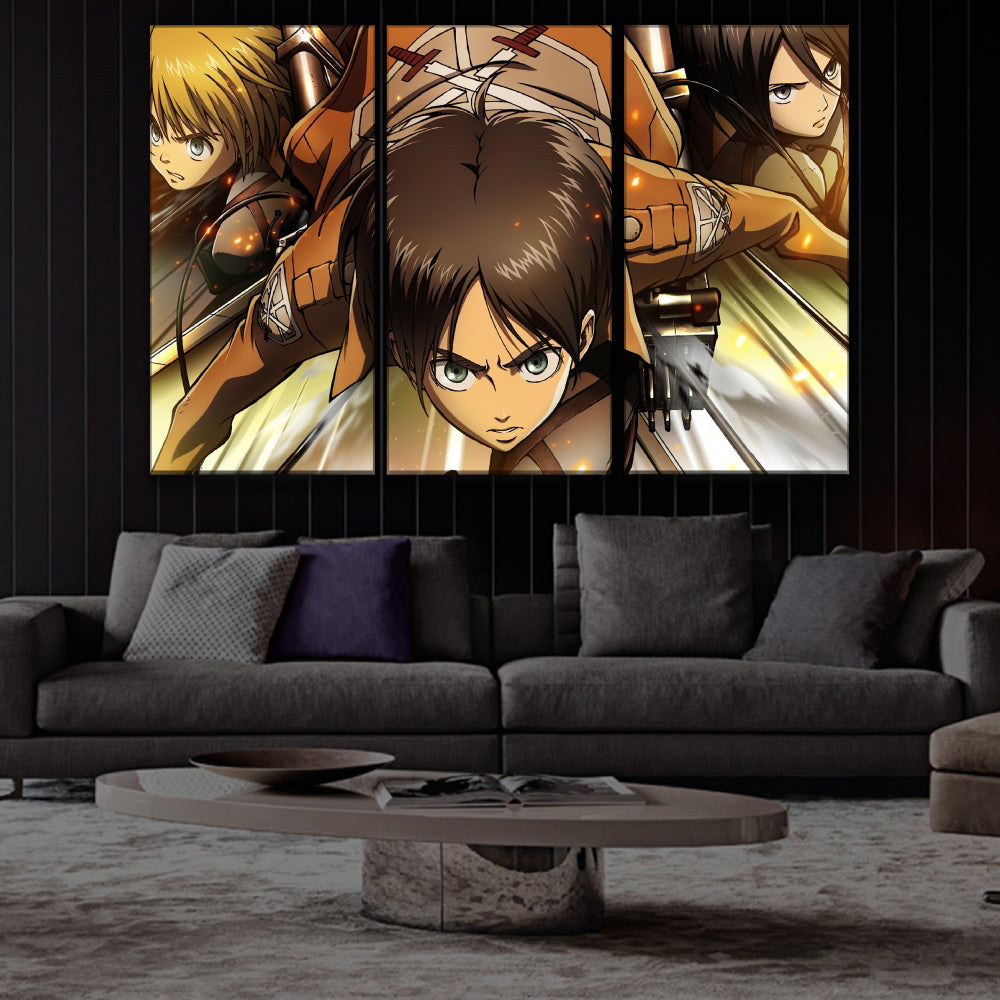 Armin, Eren and Mikasa Poster