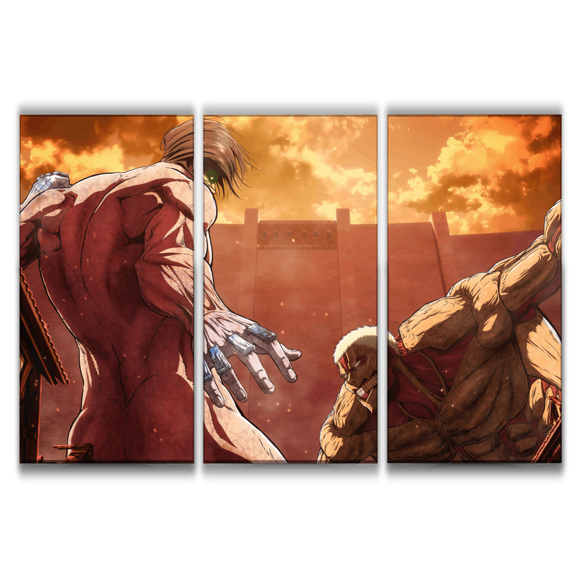 Attack Titan vs Armored Titan Art Poster