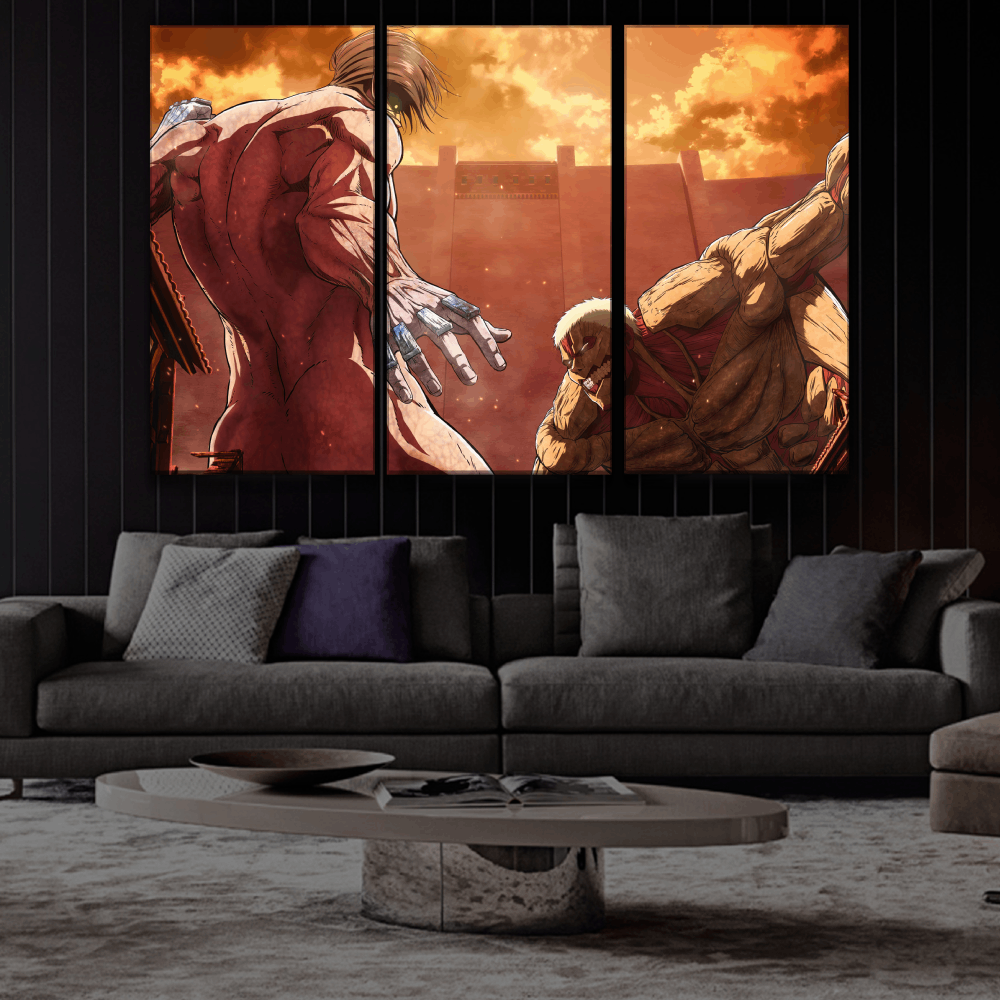 Attack Titan vs Armored Titan Art Buy Wall Poster