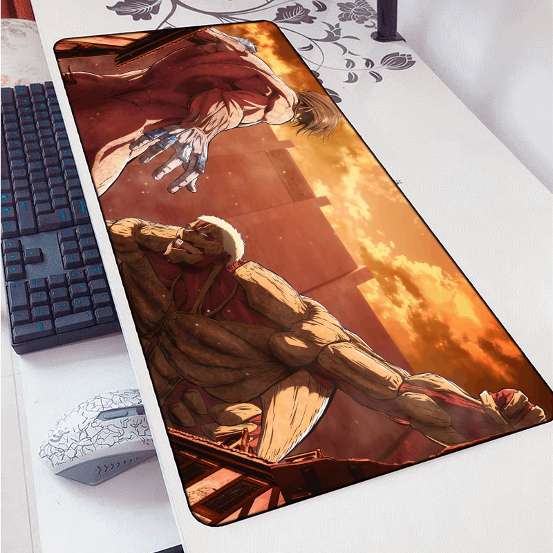 Attack Titan vs Armored Titan Art Mouse Pad