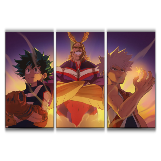 Deku, All Might and Bakugo Poster