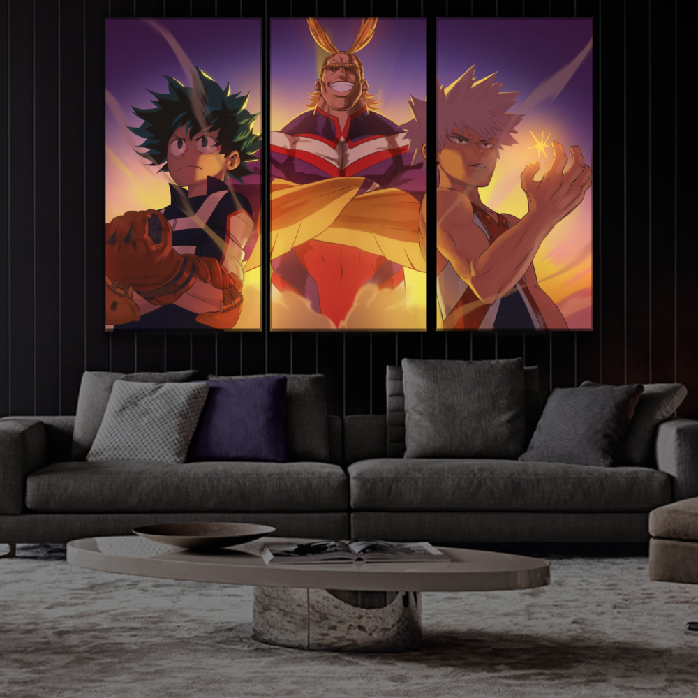 Deku, All Might and Bakugo Poster