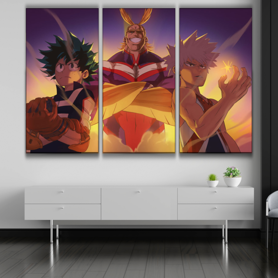 Deku, All Might and Bakugo Poster