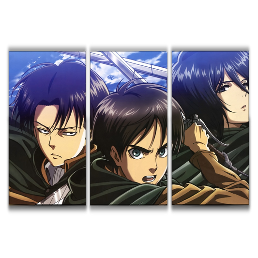 Levi, Eren and Mikasa Poster