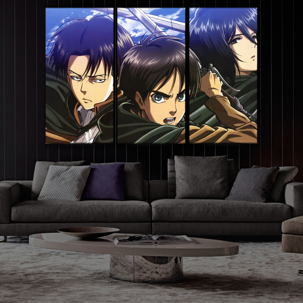Levi, Eren and Mikasa Poster