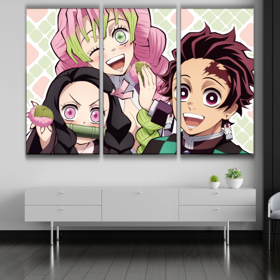 Nezuko, Tanjiro and Mitsuri Poster