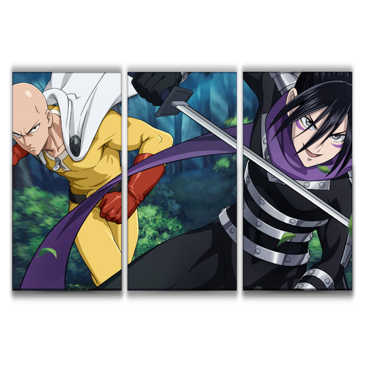 One-Punch Man Saitama vs Sonic Poster