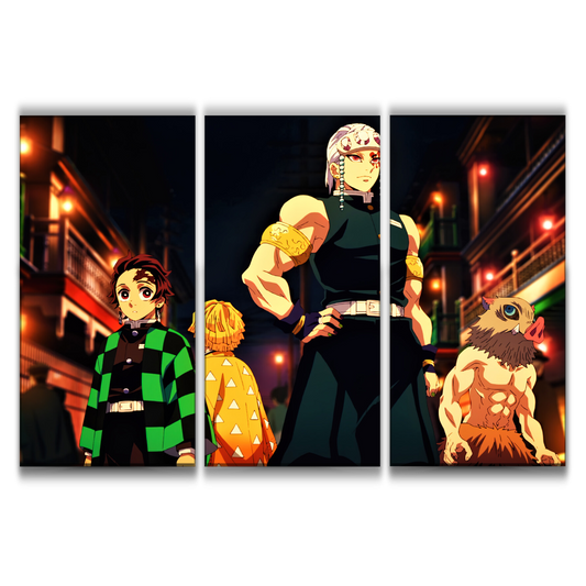 Tanjiro, Zenitsu, Inosuke and Tengen Poster
